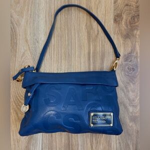 Marc by Marc Jacobs Blue Embossed Leather Shoulder Bag